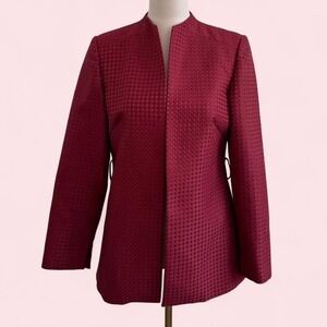 Vintage Due Per Due burgundy textured blazer size 6